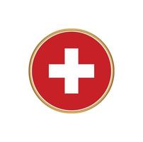 Switzerland flag with golden frame vector