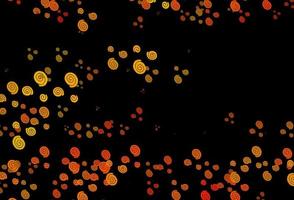 Dark Orange vector pattern with lamp shapes.