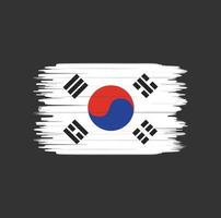 trazo de pincel de la bandera de corea del sur. bandera nacional vector