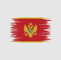 trazo de pincel de bandera de montenegro. bandera nacional vector