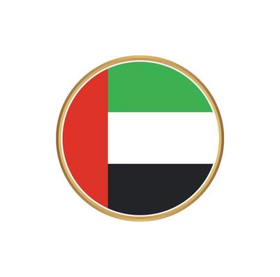 United Arab Emirates flag with golden frame
