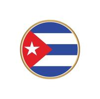 Cuba flag with golden frame vector