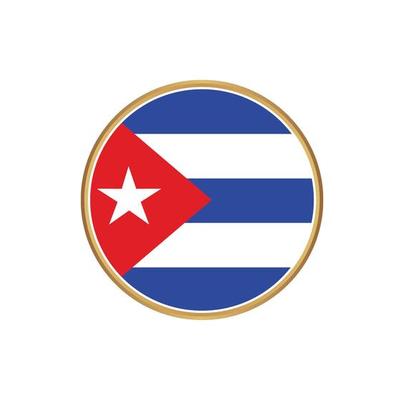 Cuba flag with golden frame