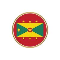 Grenada flag with golden frame vector