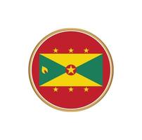 Grenada flag with golden frame vector