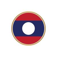 Laos flag with golden frame vector