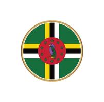 Dominica flag with golden frame vector