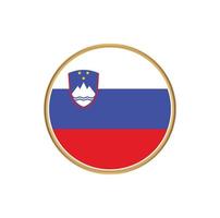 Slovenia flag with golden frame vector