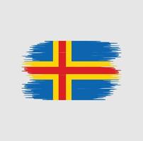 Aland Islands flag brush stroke. National flag vector