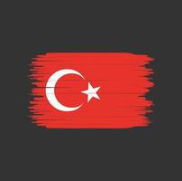 trazo de pincel de bandera de turquía. bandera nacional vector