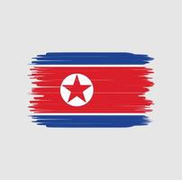 North Korea flag brush stroke. National flag vector