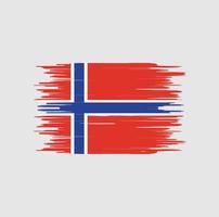 trazo de pincel de bandera de noruega. bandera nacional vector