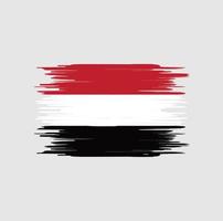 Yemen flag brush stroke. National flag vector