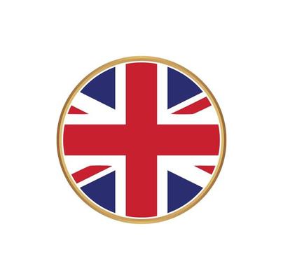 United Kingdom flag with golden frame