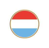 bandera de luxemburgo con marco dorado vector