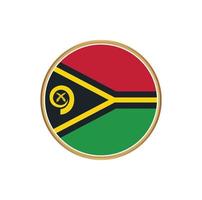 Vanuatu flag with golden frame vector