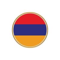 bandera de armenia con marco dorado vector