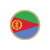 Eritrea flag with golden frame vector