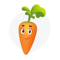 Funny cartoon carrot character. Vegetable on isolated white background vector