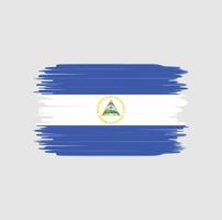 trazo de pincel de bandera de nicaragua. bandera nacional vector