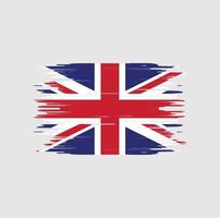 Trazo de pincel de la bandera del Reino Unido. bandera nacional vector
