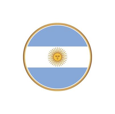 Argentina flag with golden frame