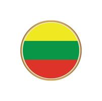Lithuania flag with golden frame vector