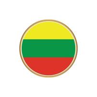 Lithuania flag with golden frame vector