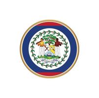 Belize flag with golden frame vector