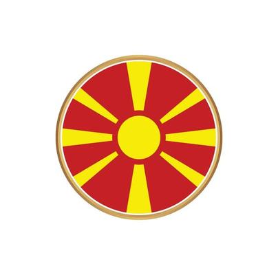 North Macedonia flag with golden frame