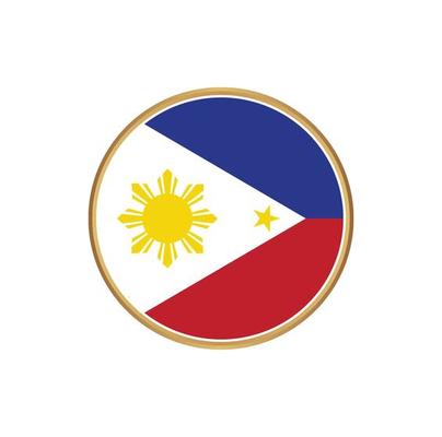 Philippines flag with golden frame