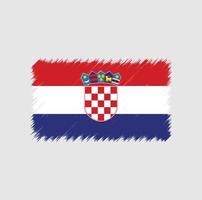 trazo de pincel de bandera de croacia. bandera nacional vector