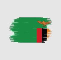 trazo de pincel de bandera de zambia. bandera nacional vector