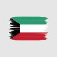 Kuwait flag brush stroke. National flag vector