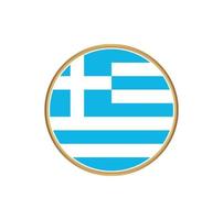 bandera de grecia con marco dorado vector