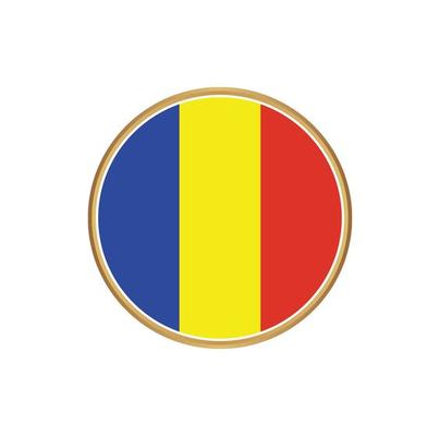 Romania flag with golden frame