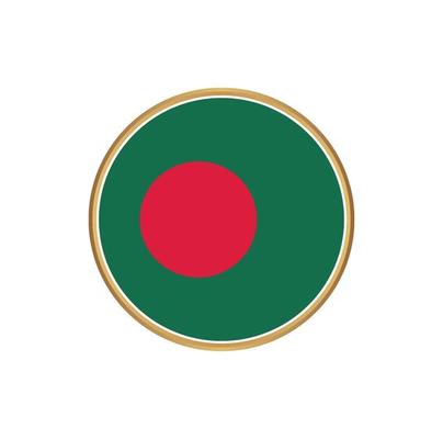 Bangladesh flag with golden frame