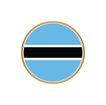 Botswana flag with golden frame