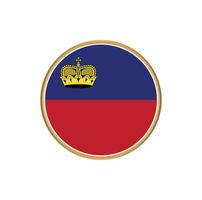 bandera de liechtenstein con marco dorado vector