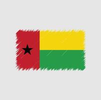 trazo de pincel de bandera de guinea bissau. bandera nacional vector