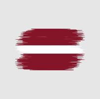 trazo de pincel de bandera de letonia. bandera nacional vector