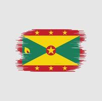 Grenada flag brush stroke. National flag vector