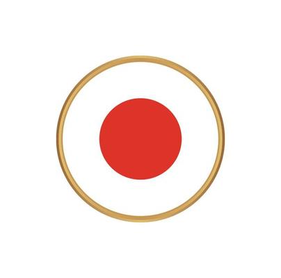 Japan flag with golden frame