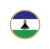 Lesotho flag with golden frame vector