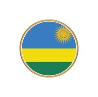 bandera de ruanda con marco dorado vector
