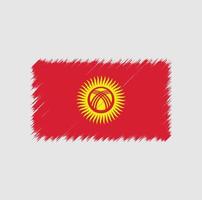 Trazo de pincel de bandera de Kirguistán. bandera nacional vector