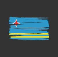 Aruba flag brush stroke. National flag vector