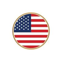 American flag with golden frame vector