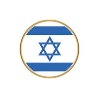 Israel flag with golden frame vector