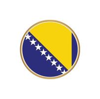 Bosnia Herzegovina flag with golden frame vector